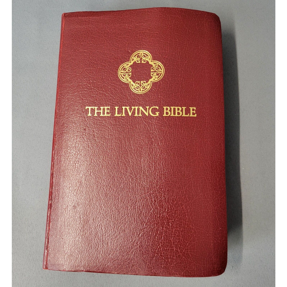 The Living Bible Paraphrased Book Burgundy 1988 Red Letter Concordance Tyndale